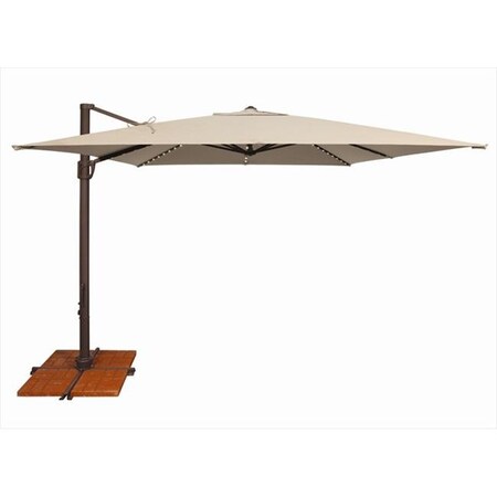 Simplyshade SimplyShade 10 ft. Bali Pro Square Rotating Cantilever Umbrella with Lights Beige SSAD45SL-10SQ00-D2422